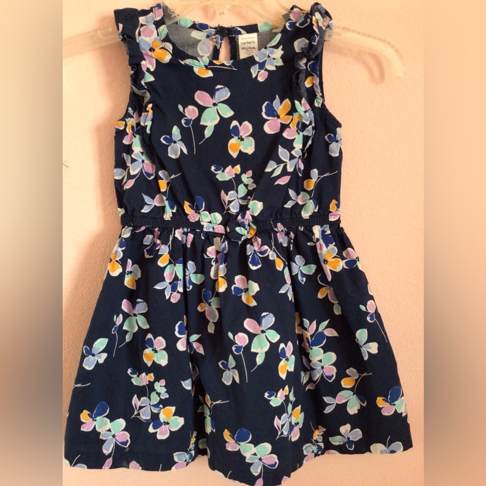 Carter’s navy floral sleeveless dress size 4T